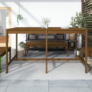 VidaXL mézbarna tömör fenyőfa kerti asztal 203,5x90x110 cm