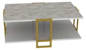 Polka arany-fehér dohányzóasztal 91 x 36 x 61 cm