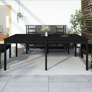 VidaXL fekete tömör fenyőfa kerti asztal 203,5 x 100 x 76 cm