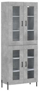 VIDAXL Vitrine Szekrény - Betonszürke - 69,5x34x180 cm