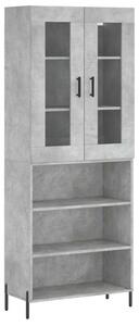 Betonszürke szerelt fa magasszekrény 69,5 x 34 x 180 cm
