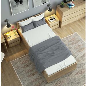 Ágyneműtartós ágy, ágyráccsal 200x90cm szanoma tölgy