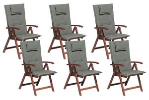Kerti szék 6 részes készlet Keményfa Grafitszürke TOSCANA