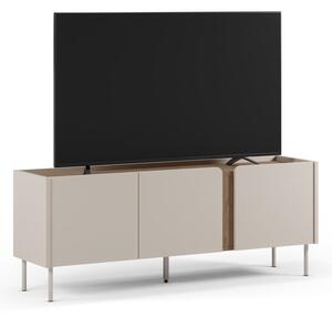 Krémszínű-natúr színű TV-állvány tölgyfa dekorral 140x53x35 cm Lucile – Marckeric