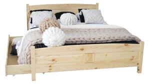 ANGEL magasított ágy + MORAVIA szendvics matrac + ágyrács AJÁNDÉK, 180x200 cm, natúr-lakk