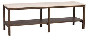 Barna-bézs konzolasztal kő asztallappal 140x40 cm Orwel - Rowico