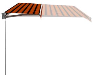 VidaXL narancssárga és barna kézzel kihúzható napellenző 500 x 300 cm