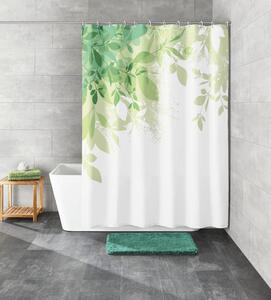 Kleine Wolke Floresta zuhanyfüggöny 200x120 cm fehér-zöld 5912600238