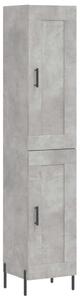 Betonszürke szerelt fa magasszekrény 34,5x34x180 cm