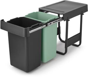 Brabantia Sort & Go hulladékválogató kosár 2 l fekete-zöld 232503