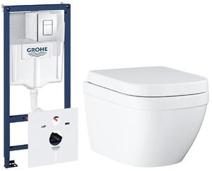 Set WC csésze Grohe Euro Ceramic 39554000, beépíthető keret Grohe Rapid SL 38827000