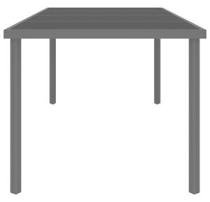 VidaXL antracitszürke acél és üveg kültéri étkezőasztal 220 x 90 x 75 cm