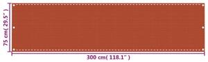 VidaXL narancssárga HDPE erkélytakaró 75 x 300 cm