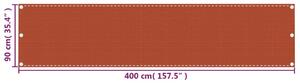 VidaXL narancssárga HDPE erkélyparaván 90 x 400 cm