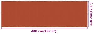 VidaXL narancssárga HDPE erkélytakaró 120 x 400 cm