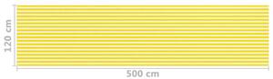 VidaXL sárga-fehér HDPE erkélytakaró 120 x 500 cm