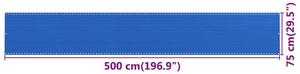 VidaXL kék HDPE erkélytakaró 75 x 500 cm