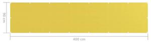 VidaXL sárga HDPE erkélyparaván 90 x 400 cm