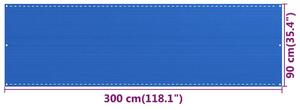 VidaXL kék HDPE erkélytakaró 90 x 300 cm