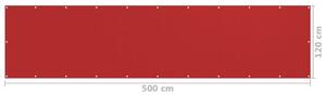 VidaXL piros HDPE erkélytakaró 120 x 500 cm