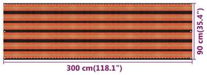 VidaXL többszínű HDPE erkélyparaván 90 x 300 cm