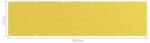 VidaXL sárga HDPE erkélytakaró 75 x 300 cm