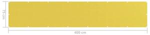 VidaXL sárga HDPE erkélytakaró 75 x 400 cm