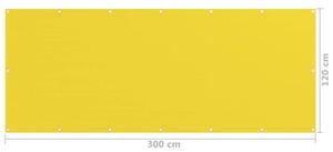 VidaXL sárga HDPE erkélytakaró 120 x 300 cm