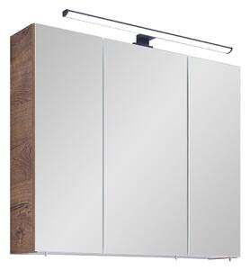 Barna függő fürdőszoba szekrény tükörrel 75x70 cm Set 374 - Pelipal