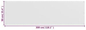 VidaXL fehér HDPE erkélytakaró 90 x 300 cm