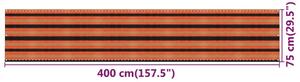 VidaXL többszínű HDPE erkélyparaván 75 x 400 cm