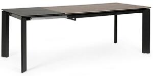 OMINA design bővíthető kerámia étkezőasztal - 140-200/160-220cm - szürke/fekete