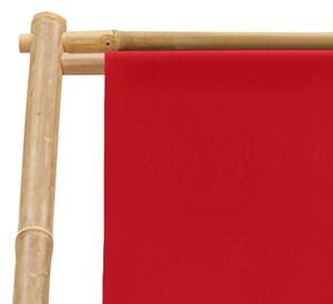 VidaXL piros bambusz és vászon nyugágy