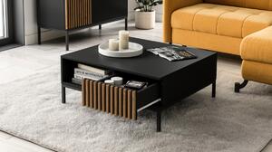 RATINA dohányzóasztal, 80x35x80, artisan tölgy/fekete matt