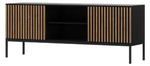 MEORATI 2 TV asztal, 150x60x40, artisan tölgy/fekete matt