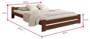 P/ HERA ágy matraccal és ágyráccsal AJÁNDÉK, 140x200 cm, natúr-lakk