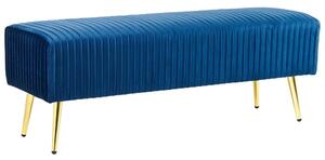 Kék bársony ülőpad 118 x 40 cm PATERSON