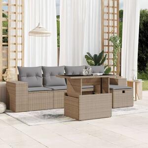 VidaXL Polyrattan Kerti Ülőgarnitúra - 6 részes - Bézs