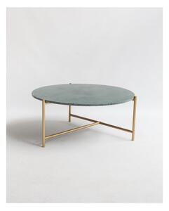 Zöld-aranyszínű márvány kerek dohányzóasztal ø 80 cm Morgans – Really Nice Things