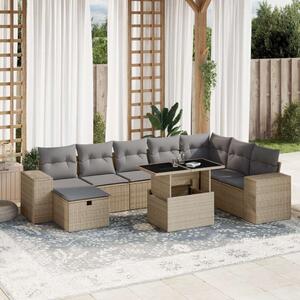 VidaXL Polyrattan Kerti Ülőgarnitúra - 9 részes - Bézs