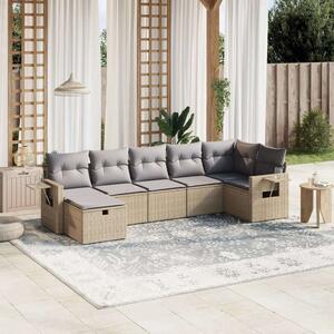 VidaXL Polyrattan Kerti Ülőgarnitúra - 7 részes - Bézs