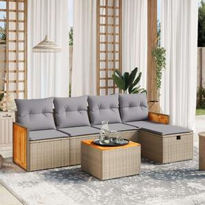 VidaXL Polyrattan Kerti Ülőgarnitúra - 6 részes