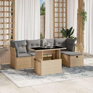 VidaXL Polyrattan Kerti Ülőgarnitúra - 6 részes - Bézs