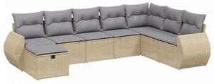 VidaXL Polyrattan Kerti Ülőgarnitúra - 8 részes - Bézs