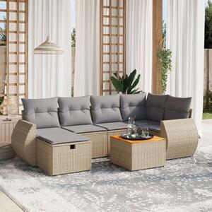 VidaXL Polyrattan Kerti Ülőgarnitúra - 7 részes