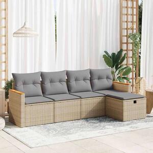 VidaXL Polyrattan Kerti Ülőgarnitúra - 5 részes - Bézs