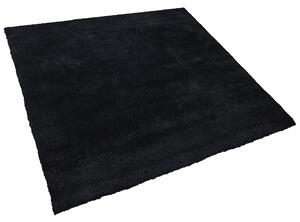 Fekete hosszú szálú szőnyeg 200 x 200 cm DEMRE