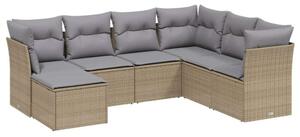 VidaXL Polyrattan Kerti Ülőgarnitúra - 7 részes