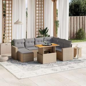 VidaXL Polyrattan Kerti Ülőgarnitúra - 8 részes - Bézs