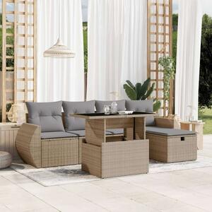 VidaXL Polyrattan Kerti Ülőgarnitúra - 6 részes, Bézs